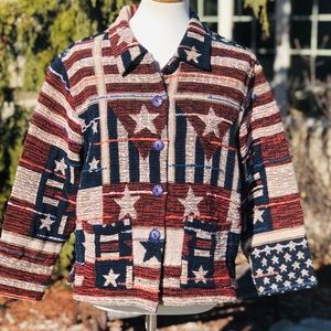 American flag blanket tapestry coat XL